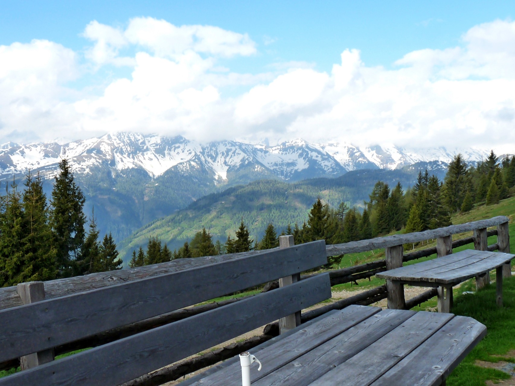 sehr wolkig, kein Blick zum Hafner